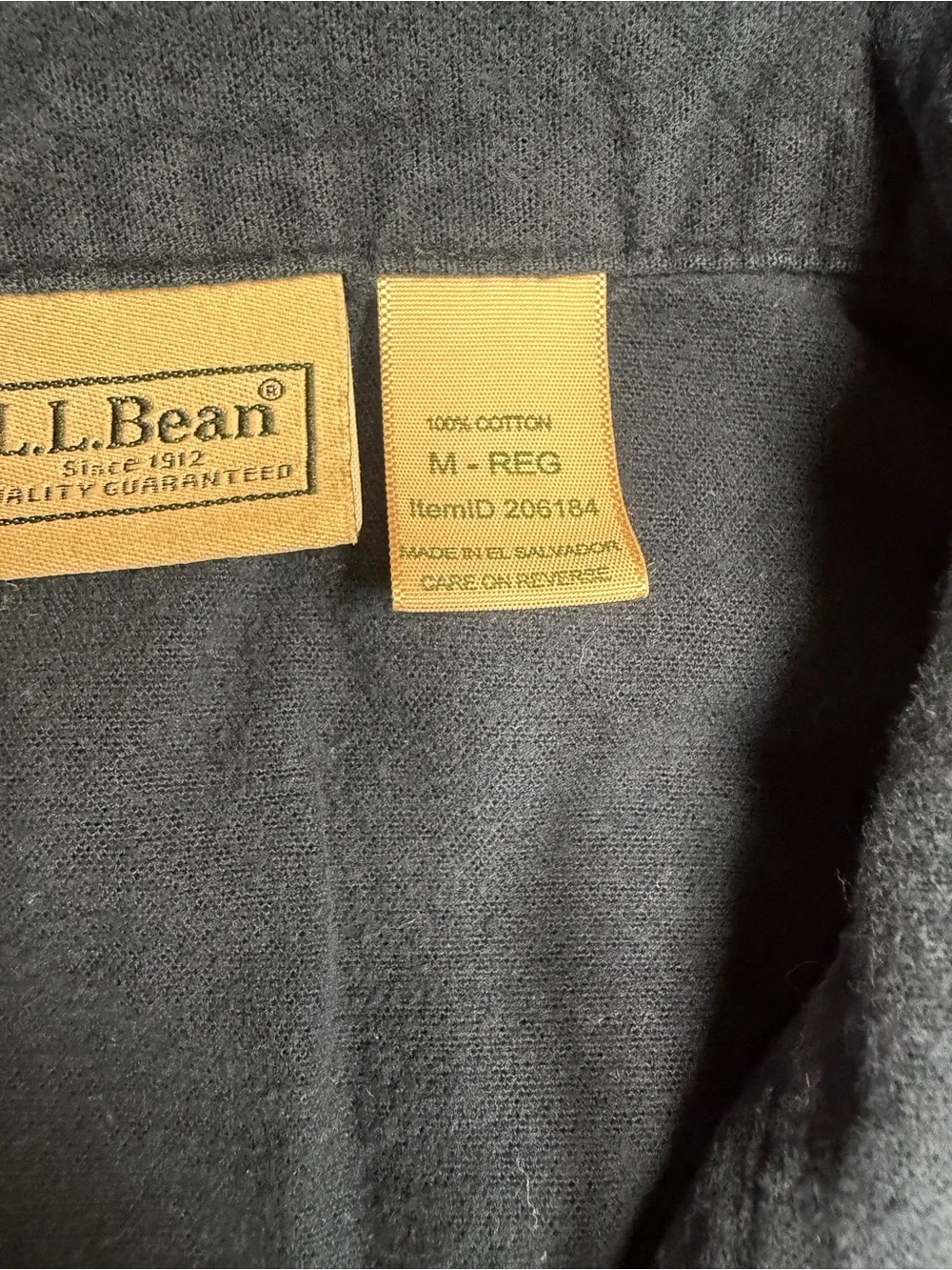 L.L. Bean Vintage Men’s Medium cotton flannel navy blue and grey trim pajama set